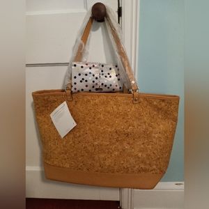 Thirty-One XL Cork Style Setter Tote, wristlet included